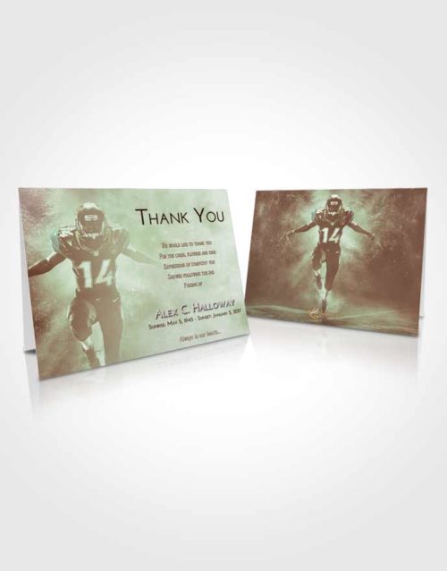 Funeral Thank You Card Template Strawberry Mist Football Serenity