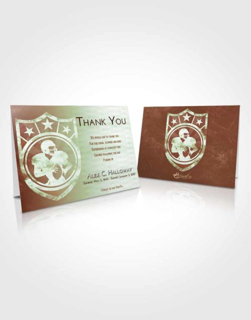 Funeral Thank You Card Template Strawberry Mist Football Surprise