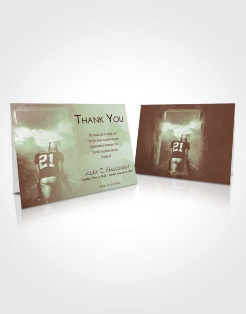 Funeral Thank You Card Template Strawberry Mist Football Victory