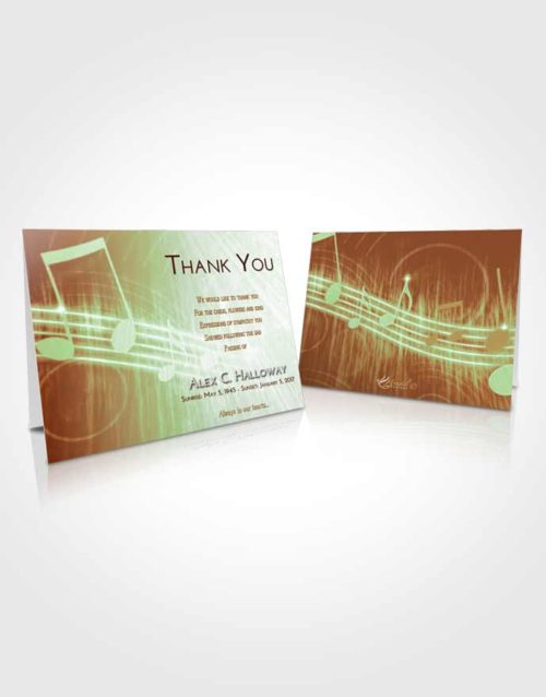 Funeral Thank You Card Template Strawberry Mist Music Peace