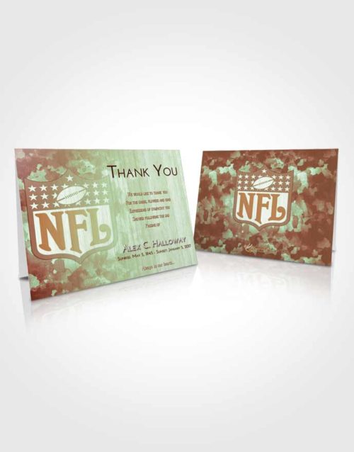 Funeral Thank You Card Template Strawberry Mist NFL Star
