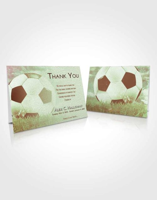 Funeral Thank You Card Template Strawberry Mist Soccer Dreams
