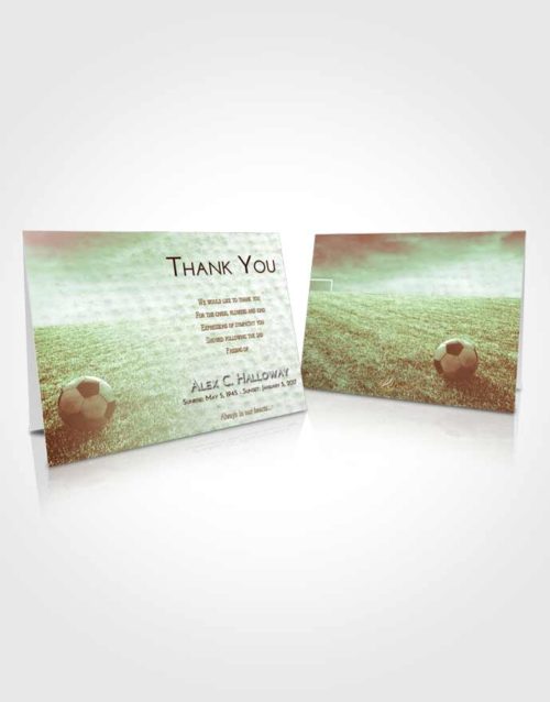 Funeral Thank You Card Template Strawberry Mist Soccer Journey