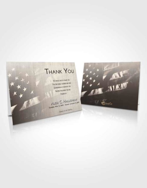 Funeral Thank You Card Template Tranquil American Veteran