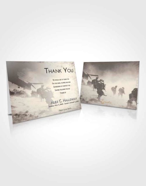 Funeral Thank You Card Template Tranquil Army Sacrifice