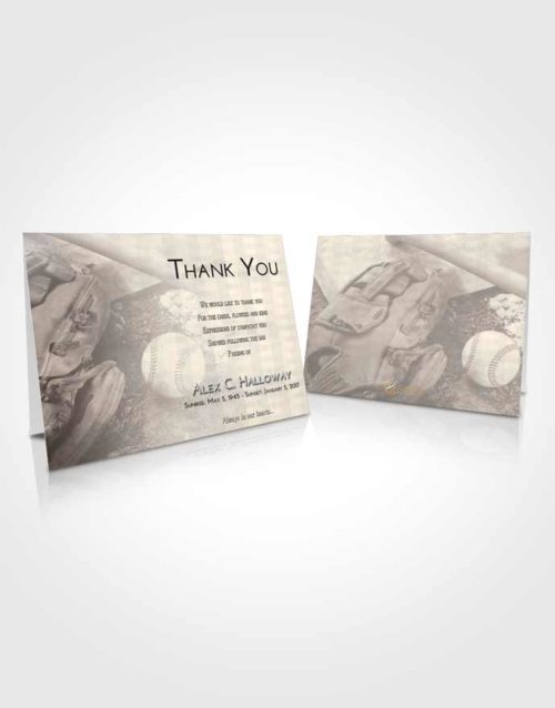 Funeral Thank You Card Template Tranquil Baseball Peace