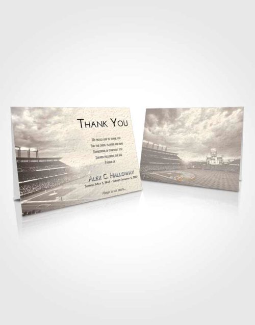 Funeral Thank You Card Template Tranquil Baseball Stadium