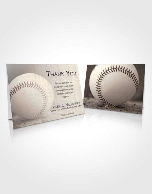 Funeral Thank You Card Template Tranquil Baseball Victory