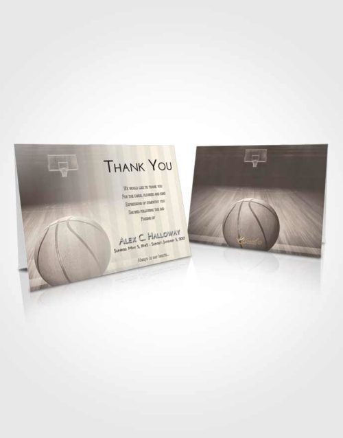 Funeral Thank You Card Template Tranquil Basketball Dreams