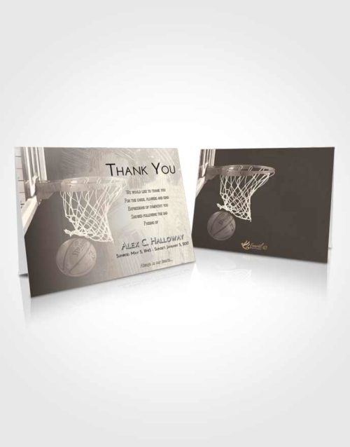 Funeral Thank You Card Template Tranquil Basketball Journey