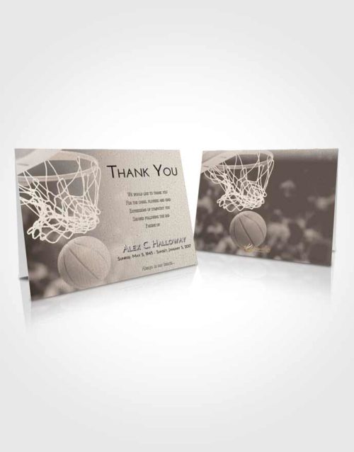 Funeral Thank You Card Template Tranquil Basketball Swish