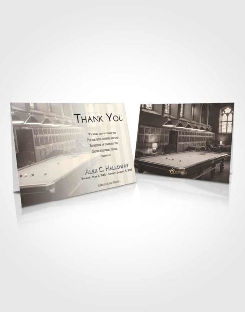 Funeral Thank You Card Template Tranquil Billiards Journey