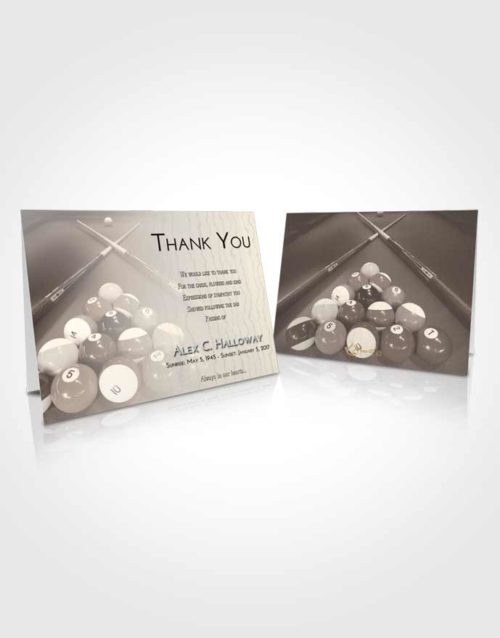 Funeral Thank You Card Template Tranquil Billiards Rack