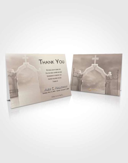 Funeral Thank You Card Template Tranquil Clear Gates For Heaven
