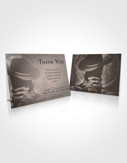 Funeral Thank You Card Template Tranquil Cowboy Desire