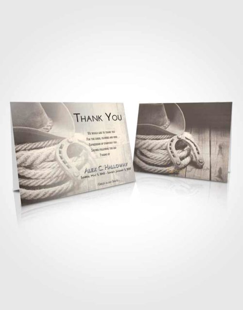 Funeral Thank You Card Template Tranquil Cowboy Divinity