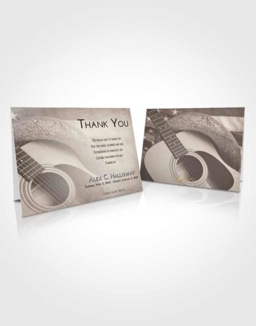 Funeral Thank You Card Template Tranquil Cowboy Heaven