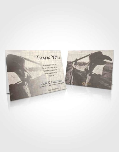 Funeral Thank You Card Template Tranquil Cowboy Honor