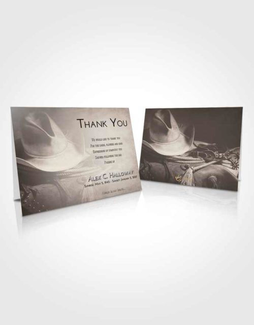 Funeral Thank You Card Template Tranquil Cowboy Serenity