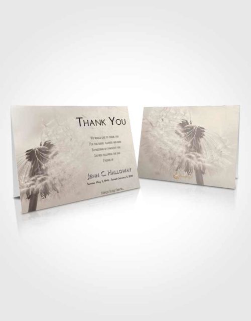 Funeral Thank You Card Template Tranquil Dandelion Dream