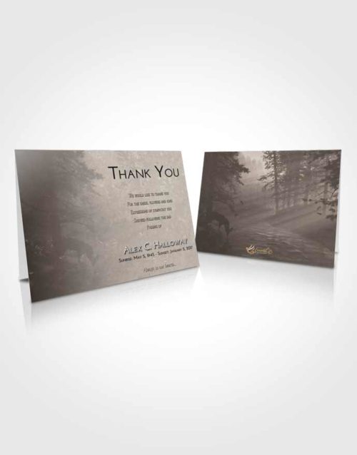 Funeral Thank You Card Template Tranquil Deer Hunt