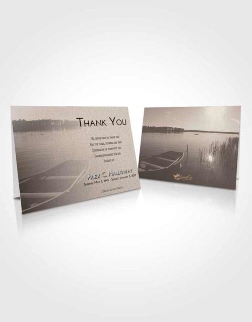 Funeral Thank You Card Template Tranquil Fishing Boat