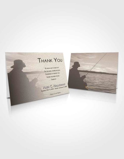 Funeral Thank You Card Template Tranquil Fishing Desire