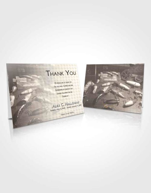 Funeral Thank You Card Template Tranquil Fishing Honor