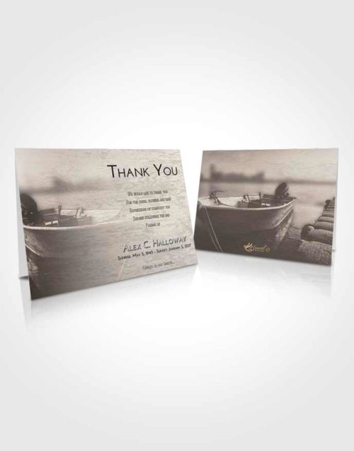 Funeral Thank You Card Template Tranquil Fishing Life
