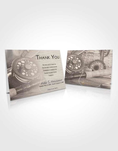 Funeral Thank You Card Template Tranquil Fishing Paradise