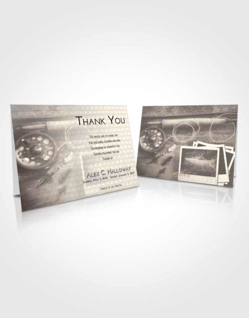 Funeral Thank You Card Template Tranquil Fishing Pride