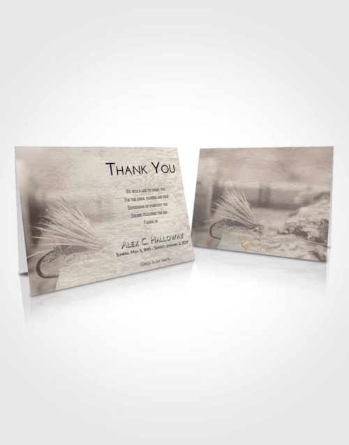 Funeral Thank You Card Template Tranquil Fishing Serenity
