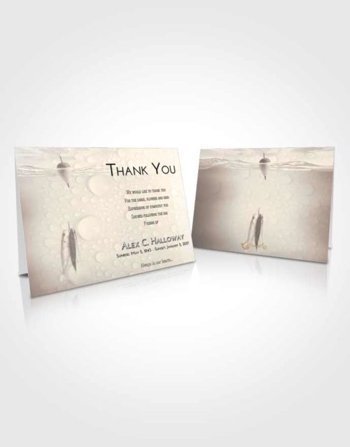 Funeral Thank You Card Template Tranquil Fishing in the Sea