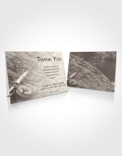 Funeral Thank You Card Template Tranquil Fishing on the Rocks