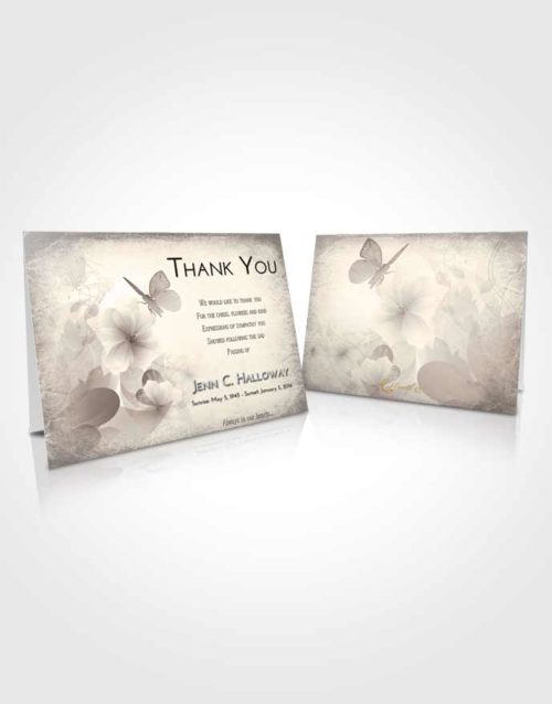 Funeral Thank You Card Template Tranquil Floral Butterfly