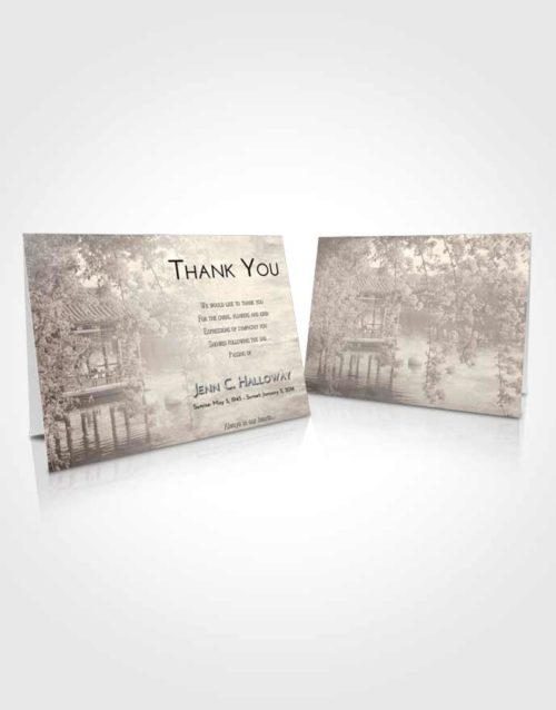 Funeral Thank You Card Template Tranquil Floral Oriental