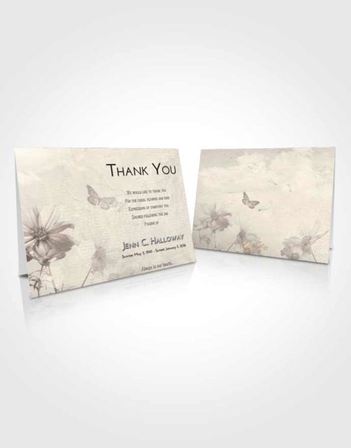Funeral Thank You Card Template Tranquil Floral Sky