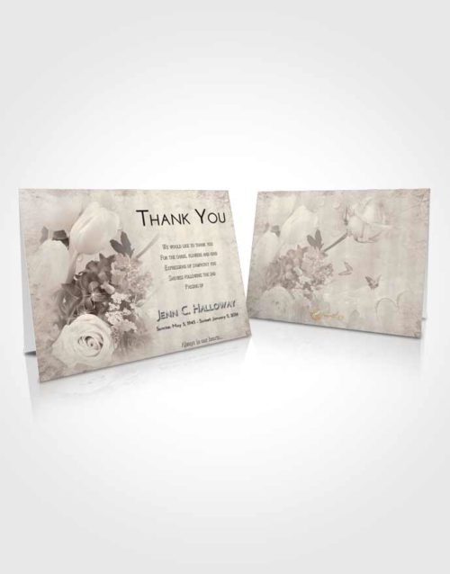 Funeral Thank You Card Template Tranquil Floral Wonderland
