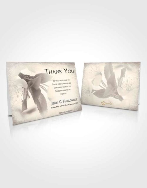 Funeral Thank You Card Template Tranquil Flower of the Plume
