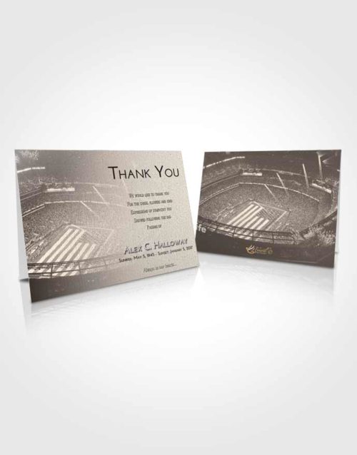 Funeral Thank You Card Template Tranquil Football Stadium