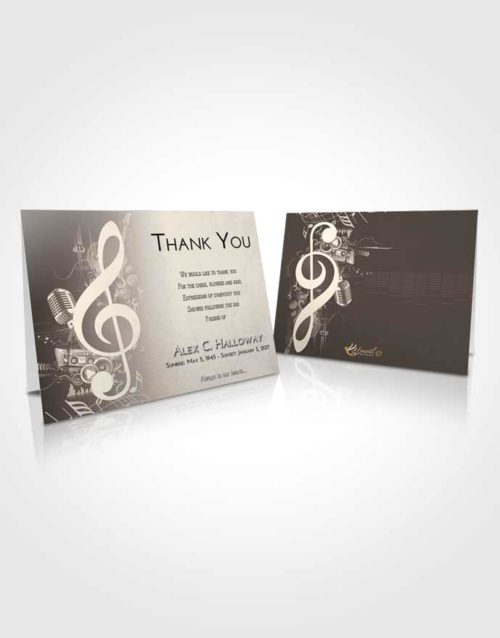 Funeral Thank You Card Template Tranquil G Clef