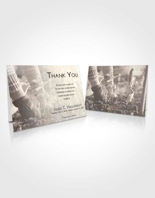 Funeral Thank You Card Template Tranquil Gardening Star
