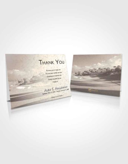 Funeral Thank You Card Template Tranquil Golfing Sandtrap