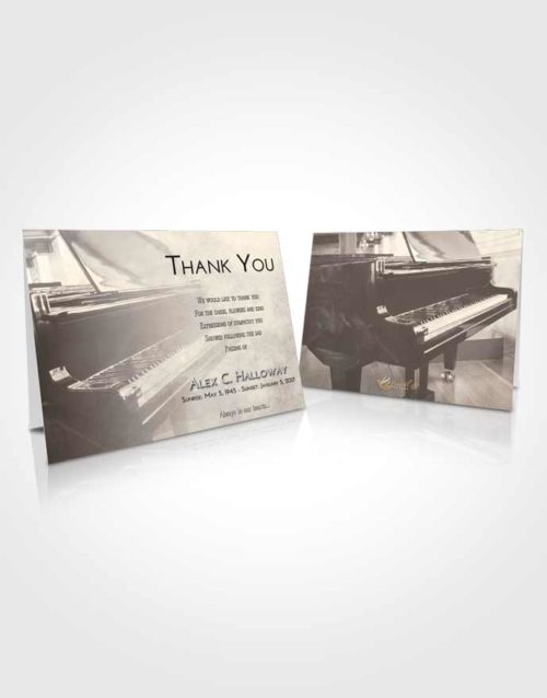 Funeral Thank You Card Template Tranquil Grand Piano