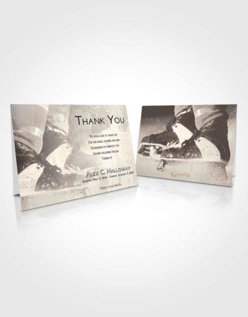 Funeral Thank You Card Template Tranquil Hockey Skates
