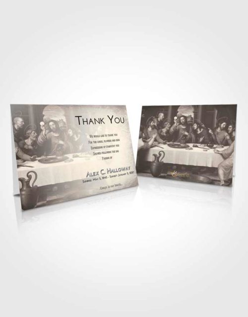 Funeral Thank You Card Template Tranquil Jesus Last Supper