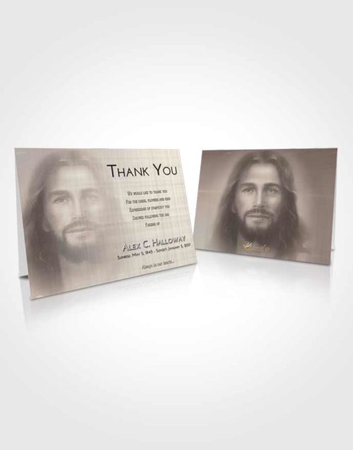 Funeral Thank You Card Template Tranquil Jesus in Heaven