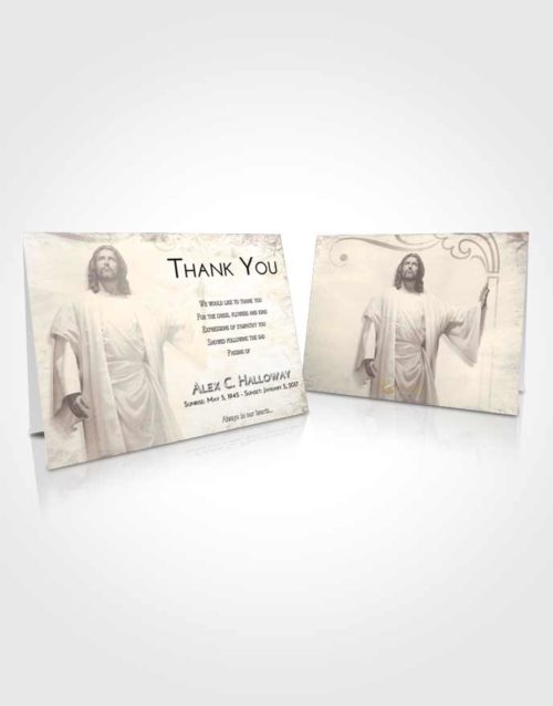 Funeral Thank You Card Template Tranquil Jesus in the Clouds