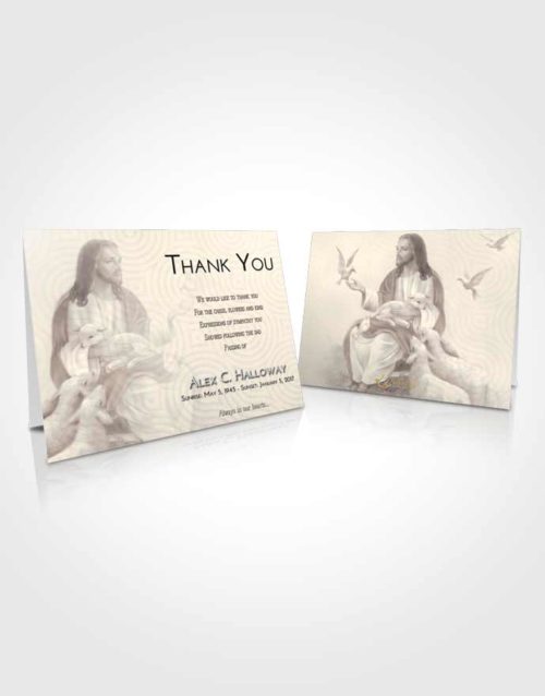 Funeral Thank You Card Template Tranquil Jesus in the Sky