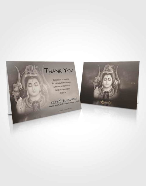 Funeral Thank You Card Template Tranquil Lord Shiva Dignity